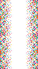 Colorful confetti pattern with vibrant shapes on white background   © Iry