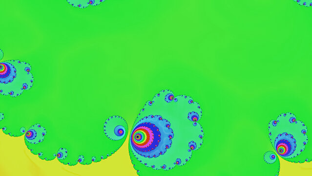 Fractal art shows colorful patterns on a bright background with swirling shapes in a creative design