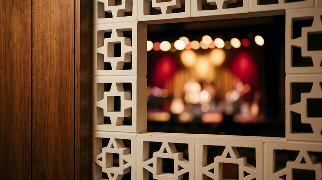Live Music Venue Through Decorative Breezeblock Wall