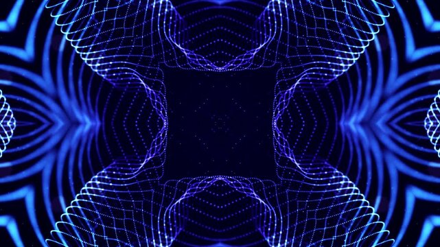 3d render vj loop Vibrant neon visuals paired with stimulating audio craft dynamic sensory experiences. Colorful luminous neon designs produce engaging multisensory exhibits blending sight and sound