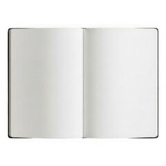 Naklejka premium Blank white open book pages isolated on transparent background