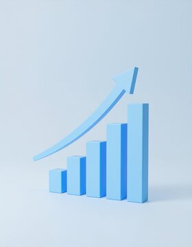 Gr&aacute;fico ascendente con flecha de crecimiento, estilo moderno y limpio, fondo claro, concepto de &eacute;xito financiero, inversi&oacute;n y negocio