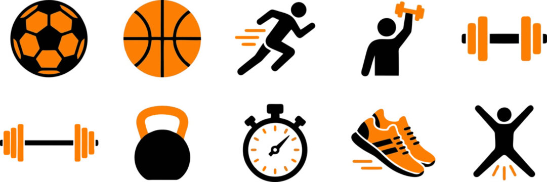 Sport Icon Set Two Color &ndash; Fitness and Activity Vector Collection