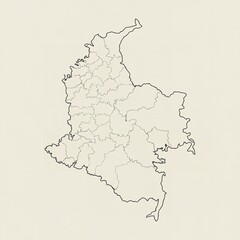 Obraz premium Colombia map with regions and borders