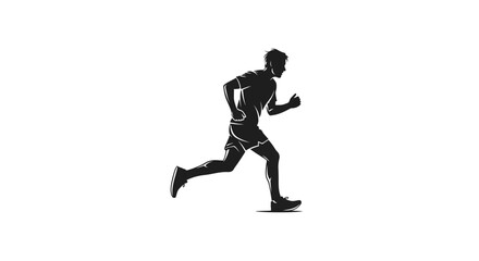 Fototapeta premium Silhouette of a man running fast.