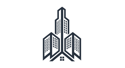 Fototapeta premium Skyscraper Building Architecture Design Icon.