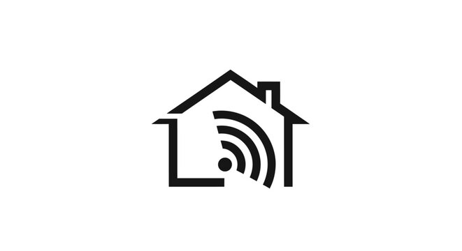Smart Home Automation Wifi Icon.