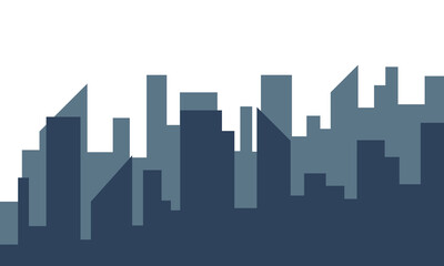Fototapeta premium Silhouette of the cartoon city on shadow background. Urban vector symbol . Vector Illustration .EPS 10 .