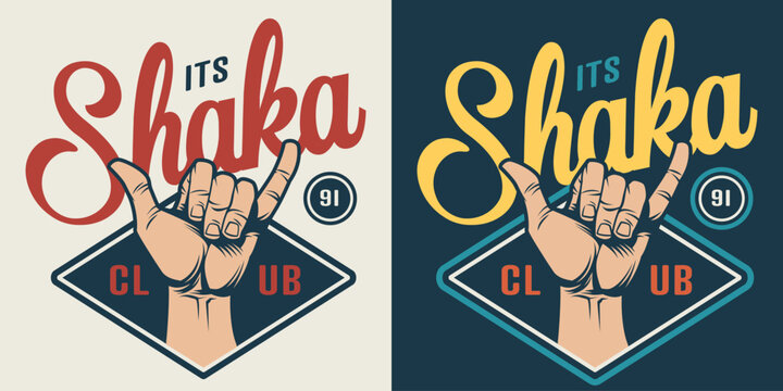 Shaka gesture for surfers