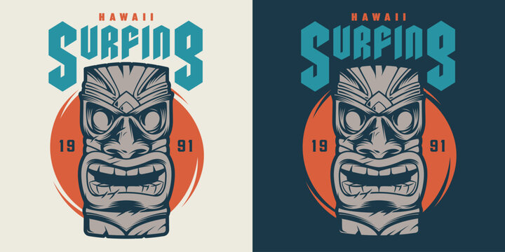 Hawaii surfing art design 1991