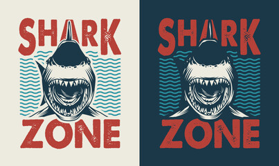 Shark zone surfing graphic art © DGIM studio