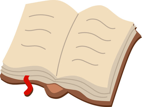 Open Book with Bookmark Illustration