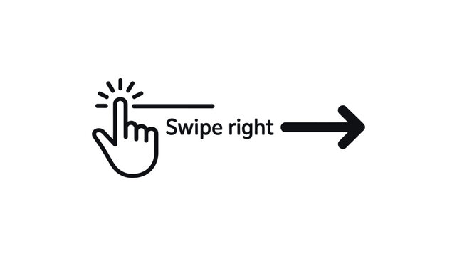Finger swipe right icon illustrating touch gesture, digital interaction and user interface navigation for mobile, web and app design.