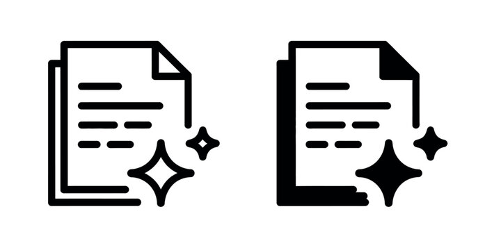 AI document icon modern vector illustration AI writing text file generate content symbol digital document design isolated on transparent background