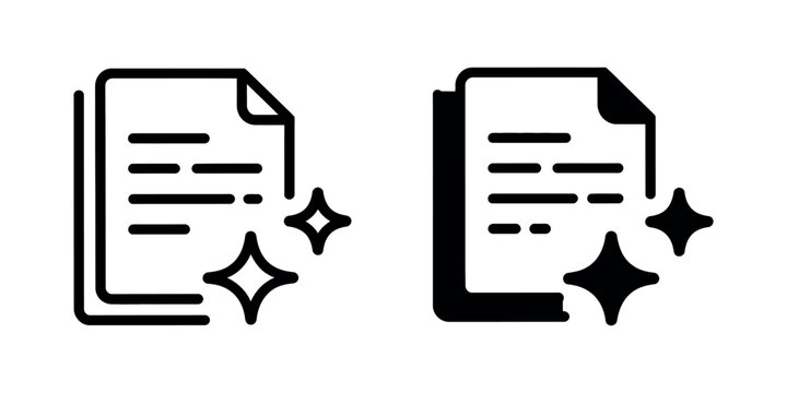 AI document icon vector illustration artificial intelligence text file writing symbol digital generation file concept isolated on transparent background