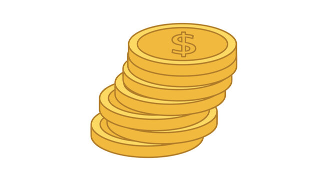 Stack of gold coins with a dollar sign