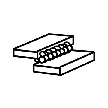 Steel plate butt weld joint technical diagram with cross section