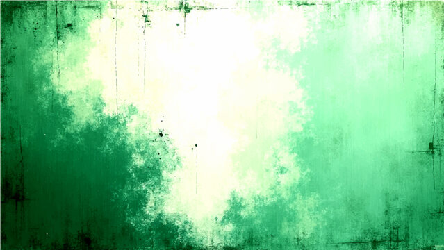 Vector Grungy green abstract background with faded spots and texture that creates unique old style visual and vivid shades display a striking artistic effect 