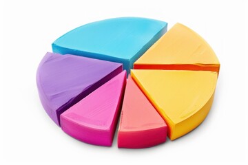 Obraz premium Vibrant pie chart illustrating data analysis, market segmentation, and business performance