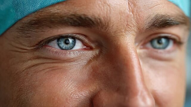 Captivating Gaze: Intense close-up of a person's eyes, reflecting profound emotion, and attention, hinting at experience and depth.