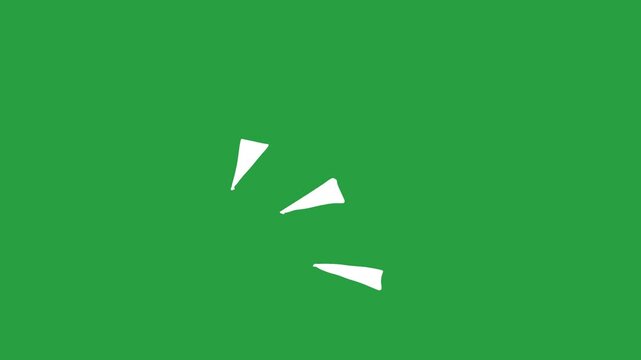 Hand-Drawn Animated White Accent Burst video | Solid Pop Motion Effect hand drawn animation | Bold Emphasis Lines on green screen