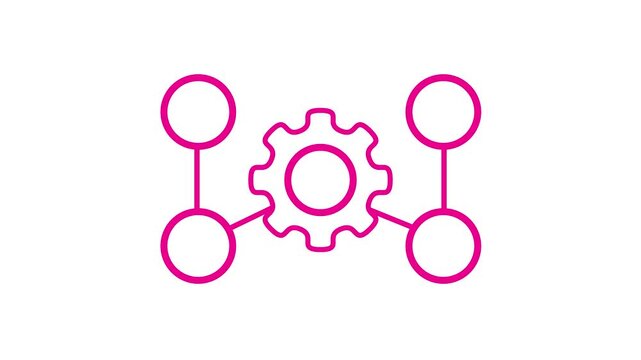 Work flow management icon animation video for strategy, process, development, progress, planning, successful business, mechanism, operating system, structure, productivity, step, optimization