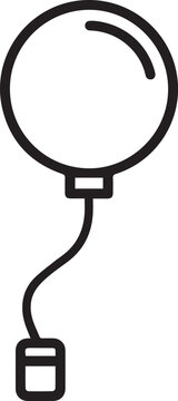 Professional Weather Balloon Launch Vector Icon with String Tether for Scientific Research, Meteorology, Environmental Monitoring, Data Collection, Atmospheric Studies, Educational