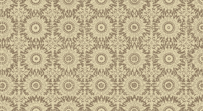 Vintage sunburst pattern with distressed texture in neutral tones