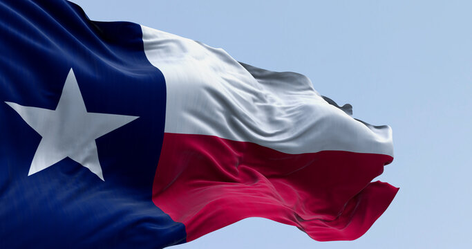 Texas state flag waving in the wind