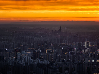 Fototapeta premium time lapse of the city of xi'an, china