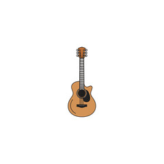 Obraz premium Acoustic guitar musical instrument flat design