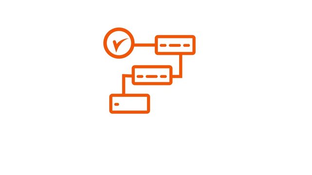 Work flow system icon animation video for operation management,