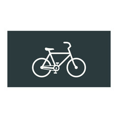 Fototapeta premium Minimalist bicycle icon on dark background