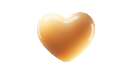 Fototapeta premium Glossy golden heart with soft gradient