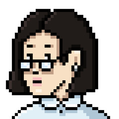 Obraz premium Vector Pixel Art Userpic of Woman in Glasses