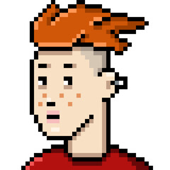 Fototapeta premium Vector Pixel Art Userpic of Woman with Red Hair