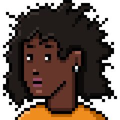 Fototapeta premium Vector Pixel Art Userpic of Black Woman
