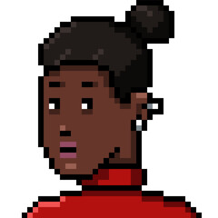 Fototapeta premium Vector Pixel Art Userpic of Black Woman