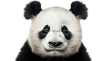 Obraz premium Close Up Portrait of a Cute Panda Bear with Distinct Black Ear Patches and Gentle Expression