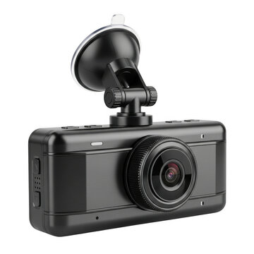 Compact car rear-view dash camera with suction mount attachment