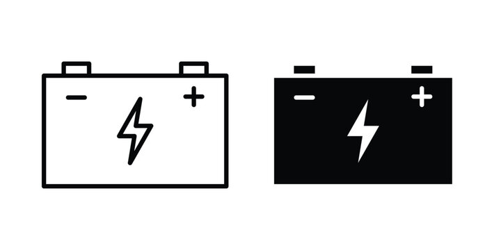Car Battery icon outline pictogram. Flat Symbols.