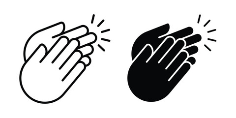 Obraz premium Clap hands icon outline pictogram. Flat Symbols.