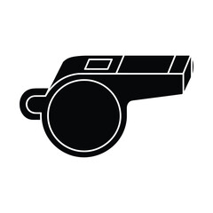 A black and white illustration of a sports whistle side view © HABIBULLA