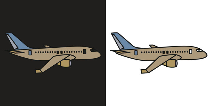 airplane taking off side view flat design vector illustration