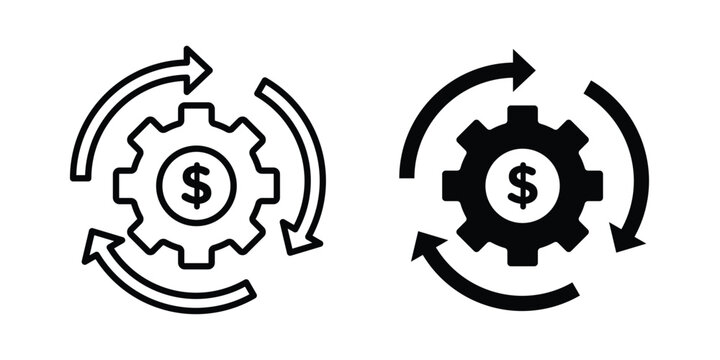 Costs optimization icon outline pictogram. Flat Symbols.