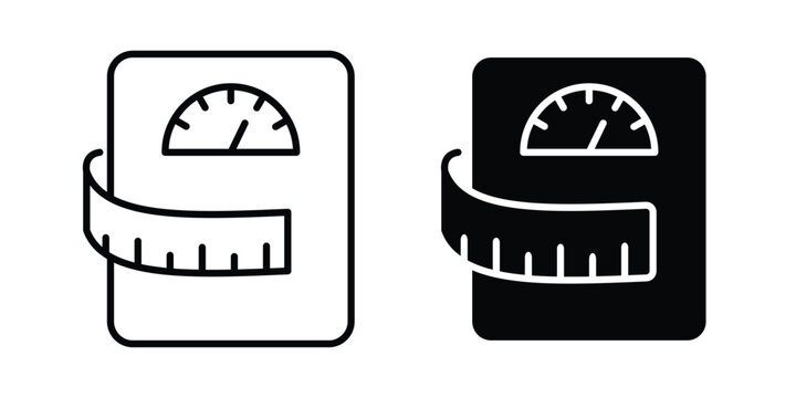 Dieting icon outline pictogram. Flat Symbols.