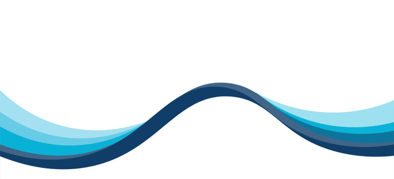 Blue Abstract Wave Banner Background with Modern Flowing Curves Design, eps 10