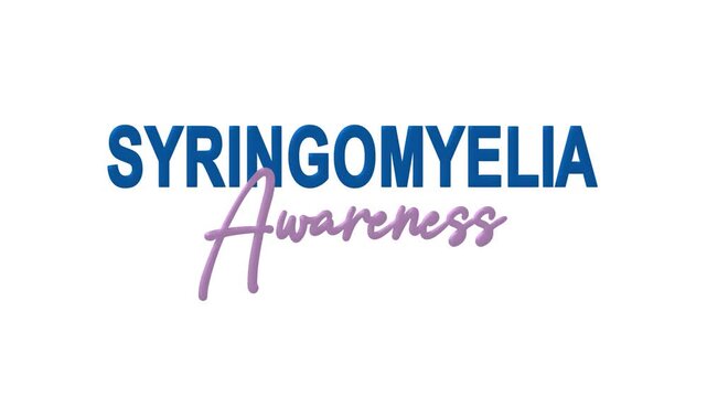 Syringomyelia awareness text animation for medical websites, posters, social media, or educational materials on neurology or spinal cord conditions.