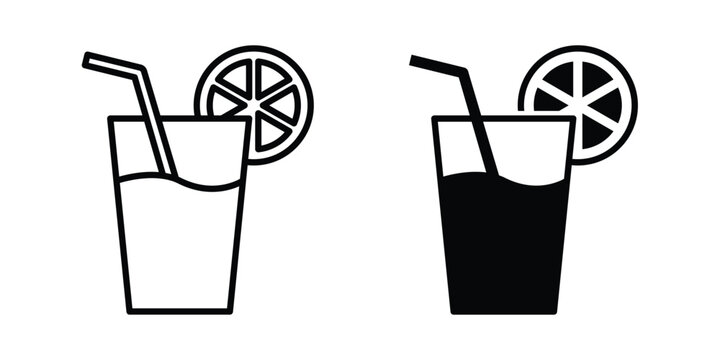 Drink icon outline pictogram. Flat Symbols.