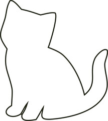 Obraz premium Elegant cat line art vector featuring a playful kitten design, great for logos, stickers, and animal-themed graphics.
